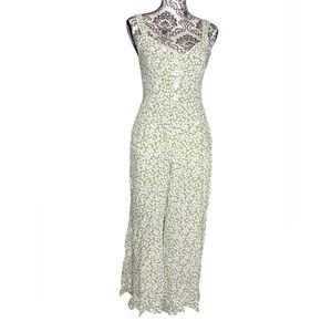 Faithfull the brand lameka Floral Green Jumpsuit